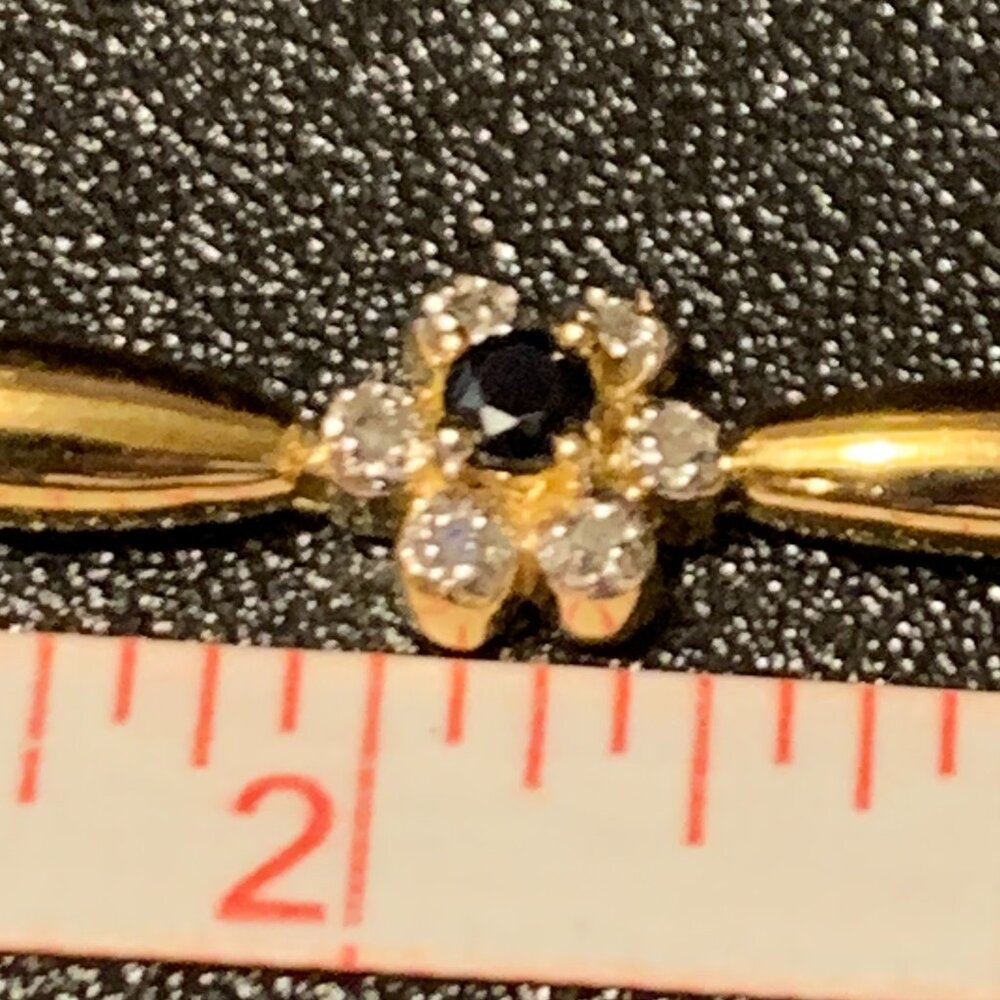 18K Yellow Gold Plated 0.14 CTW Diamonds and 1.05 CTW Black Sapphire Bracelet - Picture 4 of 7